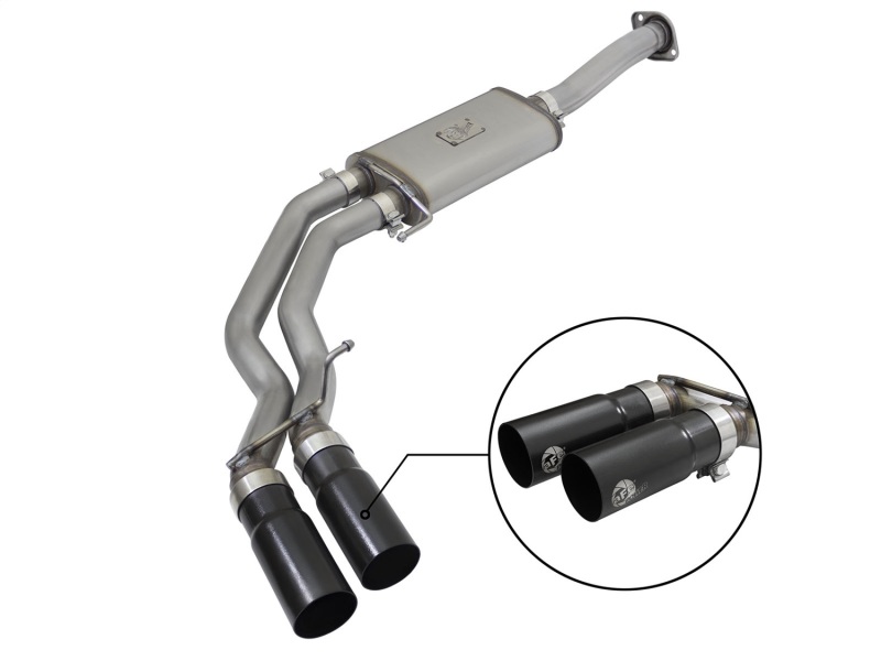 Ford F-150 Performance Exhaust - Dual Center Exit - aFe - Rebel Series Cat Back - Black - `15-`20 Ford F-150 Performance Exhaust - Dual Center Exit - aFe - Rebel Series Cat Back - Black - `15-`20