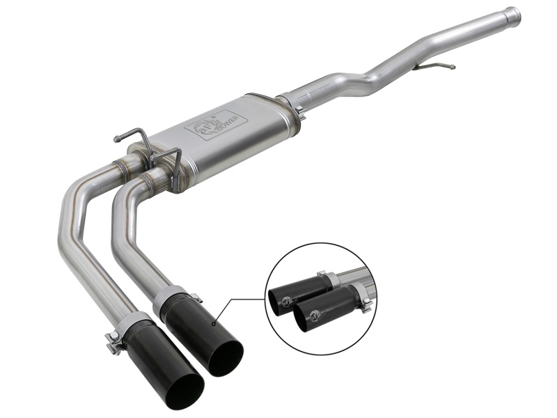 Chevrolet Silverado 1500 Performance Exhaust - aFe - Rebel Series Cat Back with Black Tips - Black - `09-`18