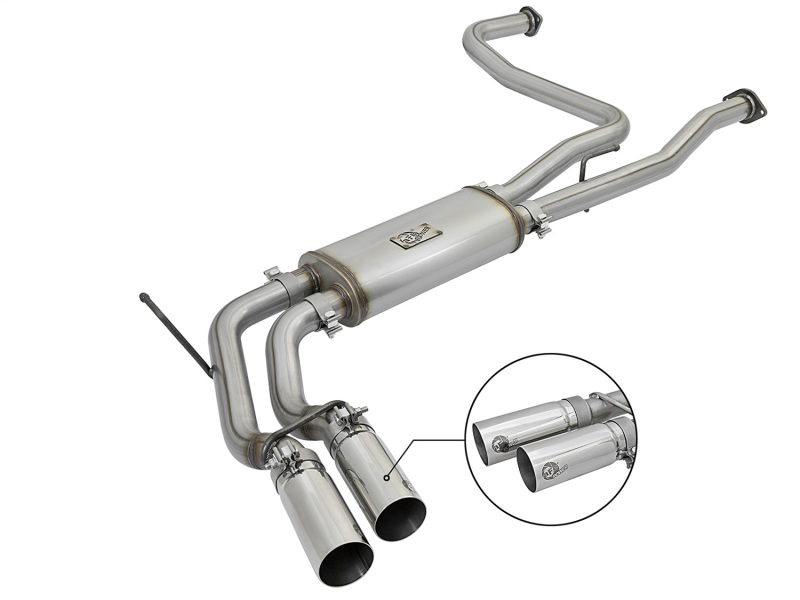 Nissan Titan Performance Exhaust - Middle-Side Exit - aFe - Rebel Series Cat Back - Black - `04-`15 Nissan Titan Performance Exhaust - Middle-Side Exit - aFe - Rebel Series Cat Back - Black - `04-`15