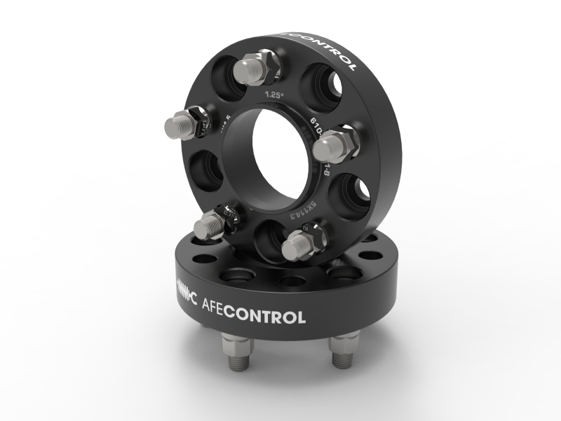 Ford Explorer Wheel Spacers - aFe - Billet Aluminum, 1.25in, 5x114.3, CB70.5 - Black - `20-`23