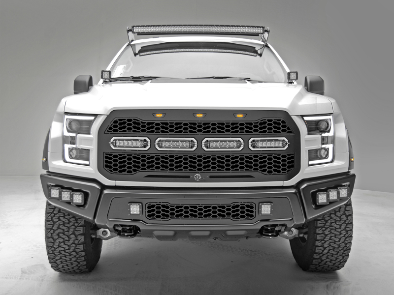 Ford Raptor Grille - aFe - Scorpion w/ LED Lights - Flat Black - `17-`20