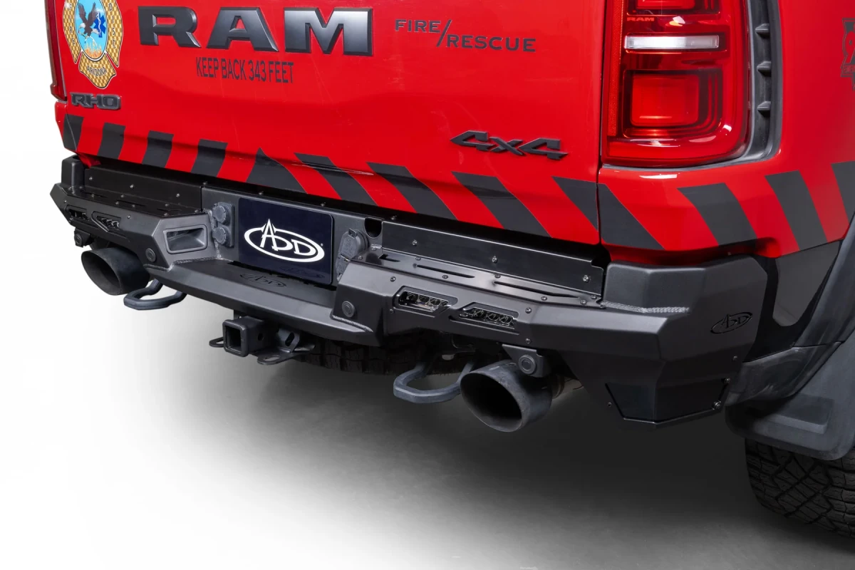 Ram RHO Bumper - Rear - Addictive Desert Designs - Phantom - Hammer Black Powder Coat - 2025+