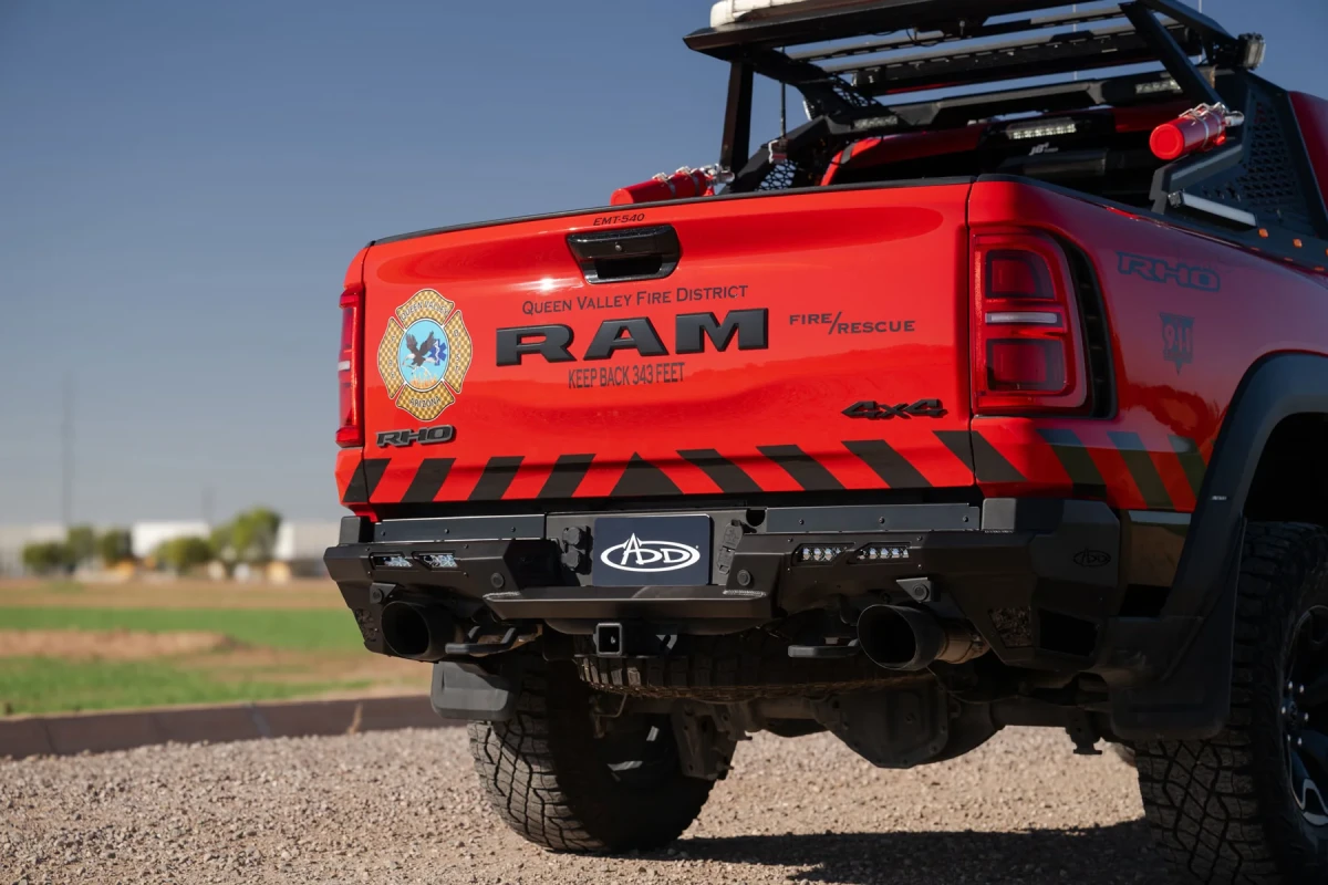 Ram RHO Bumper - Rear - Addictive Desert Designs - Phantom - Hammer Black Powder Coat - 2025+