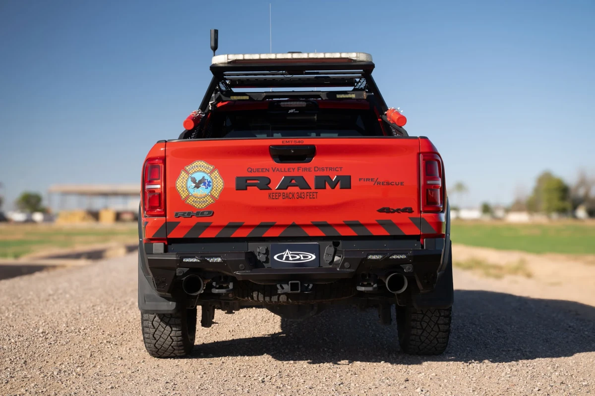 Ram RHO Bumper - Rear - Addictive Desert Designs - Phantom - Hammer Black Powder Coat - 2025+