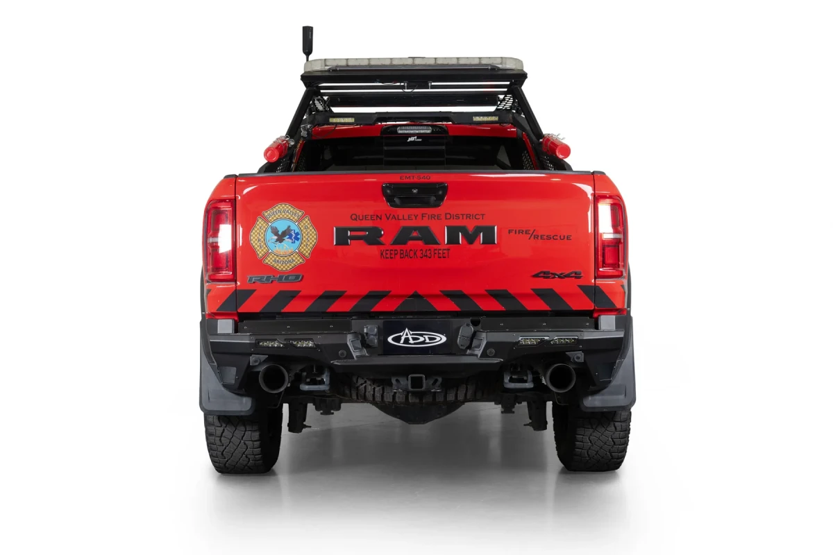 Ram RHO Bumper - Rear - Addictive Desert Designs - Phantom - Hammer Black Powder Coat - 2025+