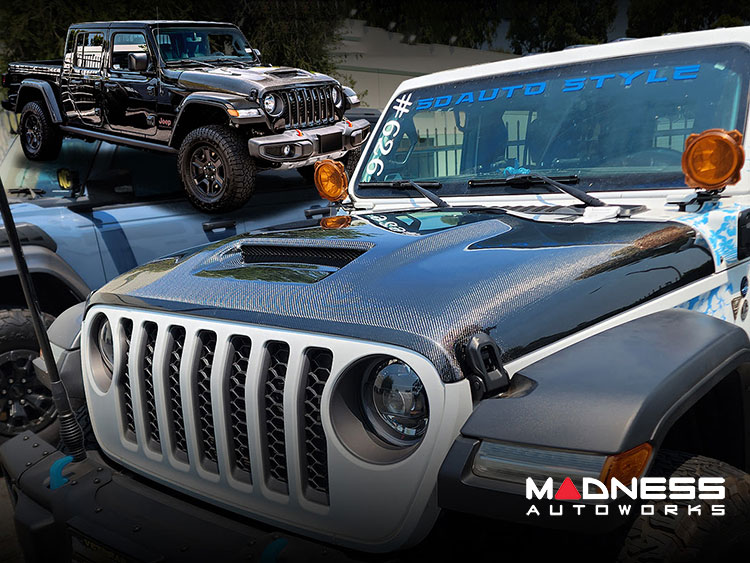 Jeep Wrangler JL Carbon Fiber Hood - MO-Style - Anderson Composites