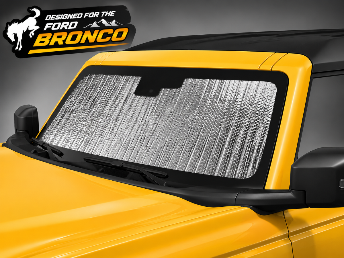 Ford Bronco Windshield Sunshade/ Reflector - BlackOut Sunshades - Roll Up Design