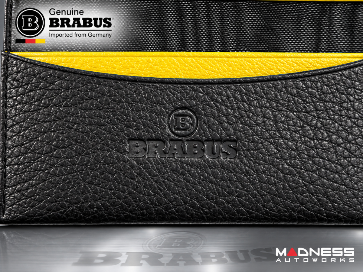 Business Card Holder - Leather with BRABUS Logo - Genuine - Yellow