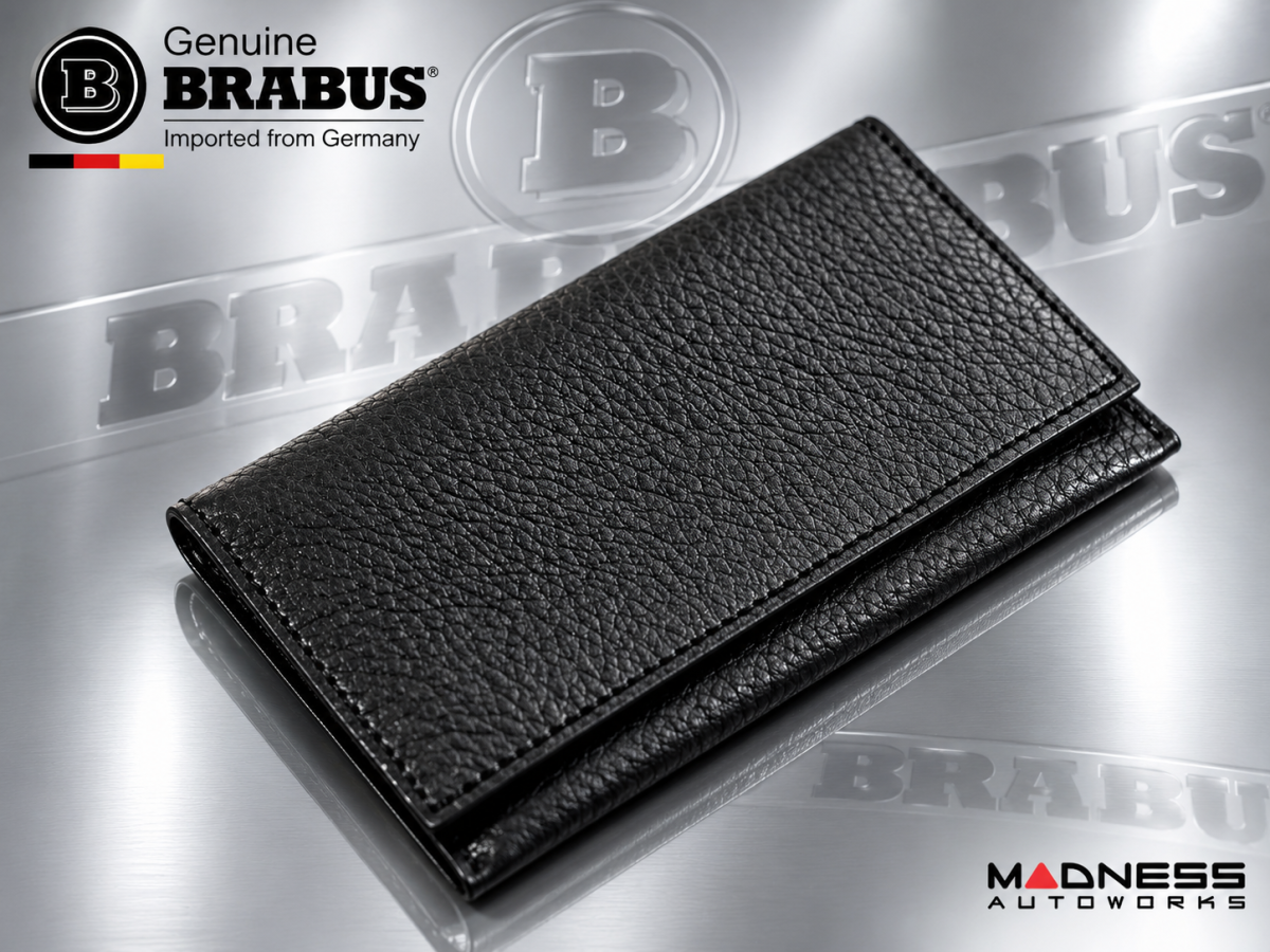 Business Card Holder - Leather with BRABUS Logo - Genuine - Yellow
