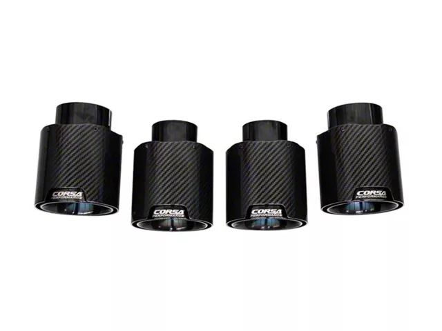 Chevrolet Corvette C8 Performance Exhaust - CORSA Performance - Cat-Back Sport - Black PVD Carbon Fiber - `20-`25