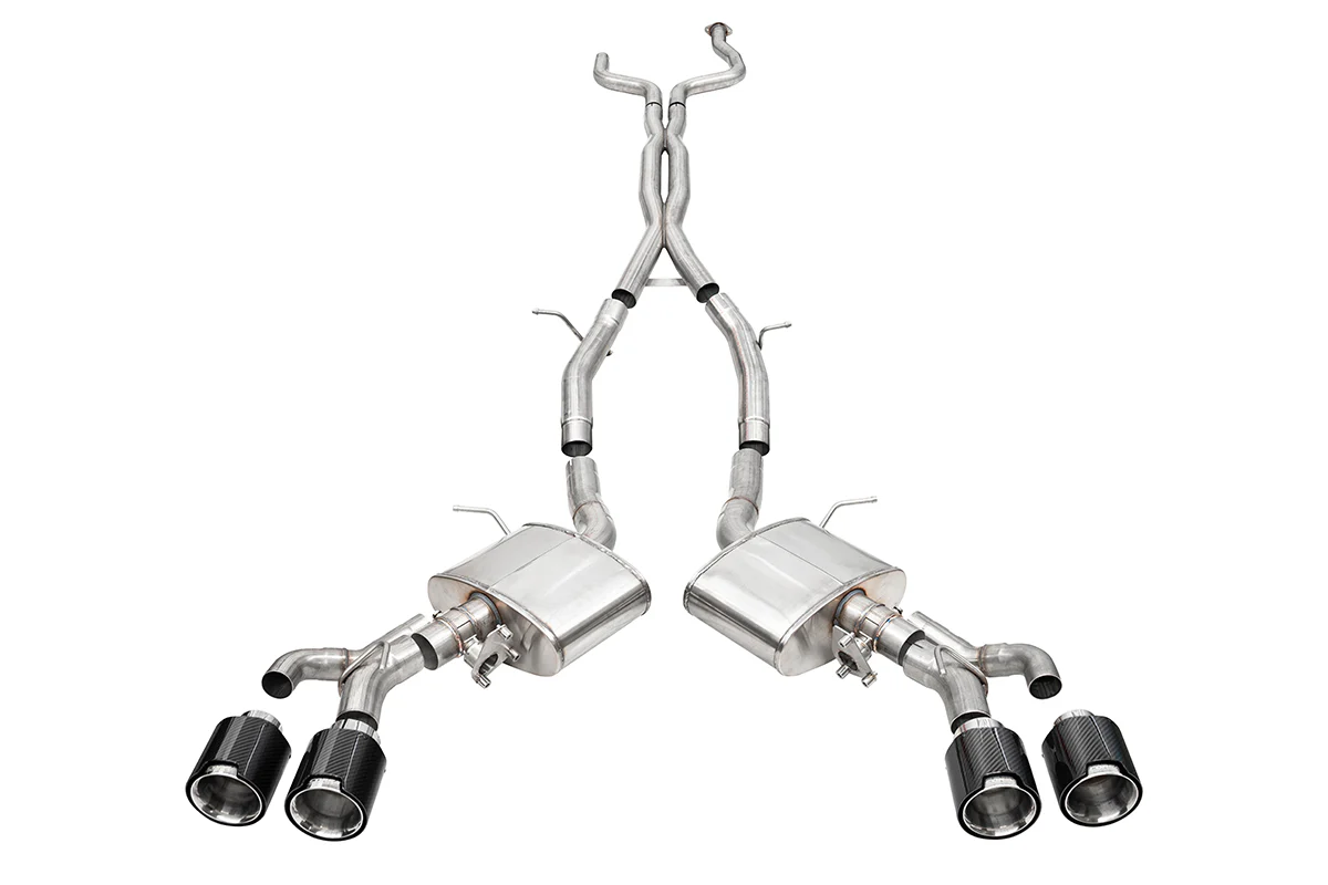 Cadillac CT4 V Blackwing Performance Exhaust  Cat-Back - CORSA Performance - Active Valve - Double X-Pipe - Dual Exit, 4.5in Polished Carbon Fiber Tip - `22+ 
