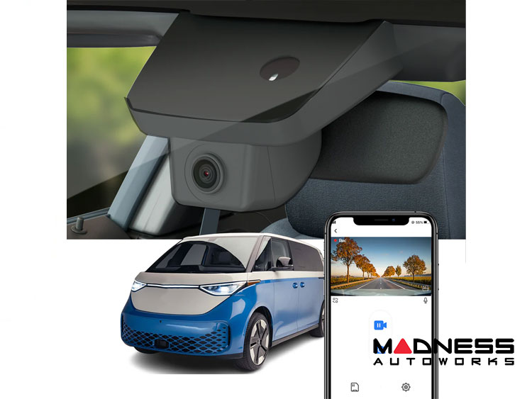 Volkswagen ID. Buzz Integrated Dash Camera System - Front + Rear Dual Cameras - Black