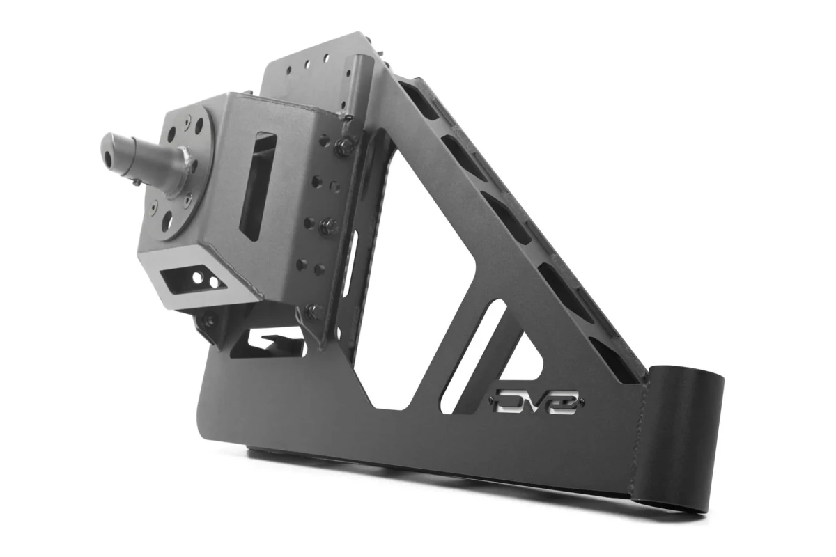 Jeep Wrangler JL Tire Carrier - Swing Gate - DV8 Offroad MTO Series Bumper - `18-`25