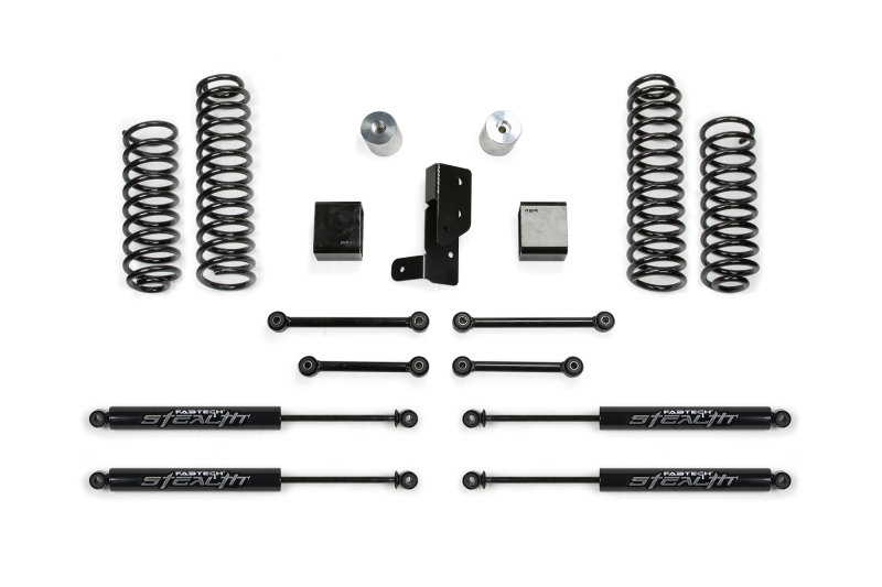 Jeep JL Suspension Lift Kit - Front + Rear - Fabtech - 3in Sport System w/Stealth - `18-`21 Jeep JL Suspension Lift Kit - Front + Rear - Fabtech - 3in Sport System w/Stealth - `18-`21