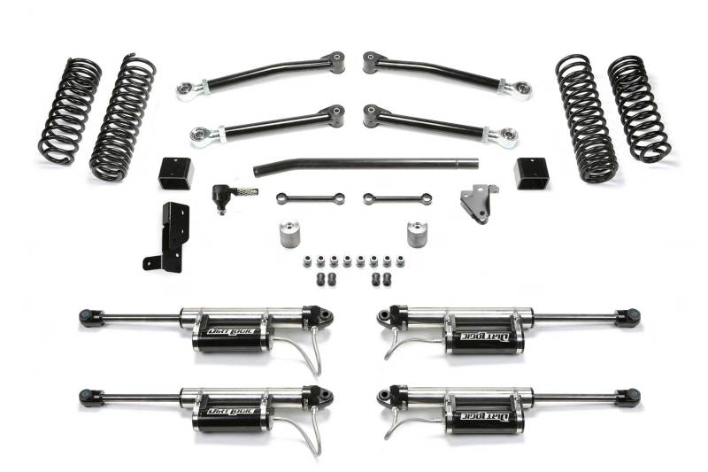 Jeep JL Suspension Lift Kit - Fabtech - 3in Trail with Dual Rate Coil Springs and DLSS Resi Shocks - `18-`21 Jeep JL Suspension Lift Kit - Fabtech - 3in Trail with Dual Rate Coil Springs and DLSS Resi Shocks - `18-`21