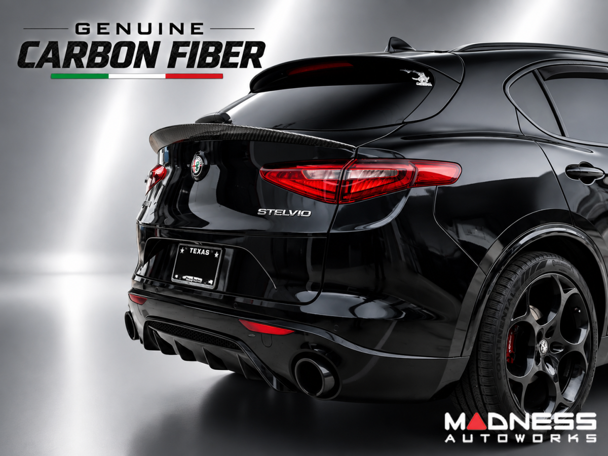 Alfa Romeo Stelvio Rear Spoiler - Carbon Fiber - Mid Spoiler