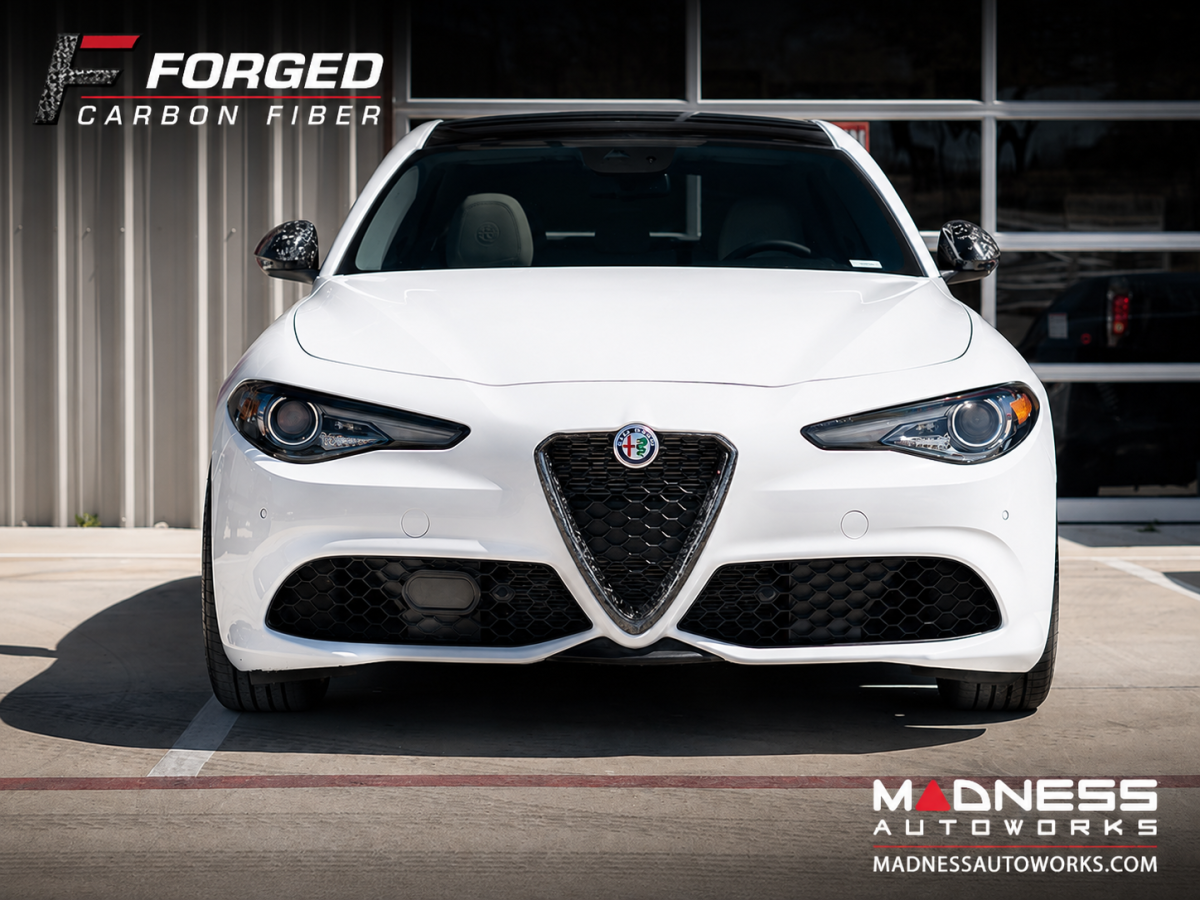 Alfa Romeo Giulia Front V Shield Grill Frame - Carbon Fiber - Forged Carbon - Feroce Carbon