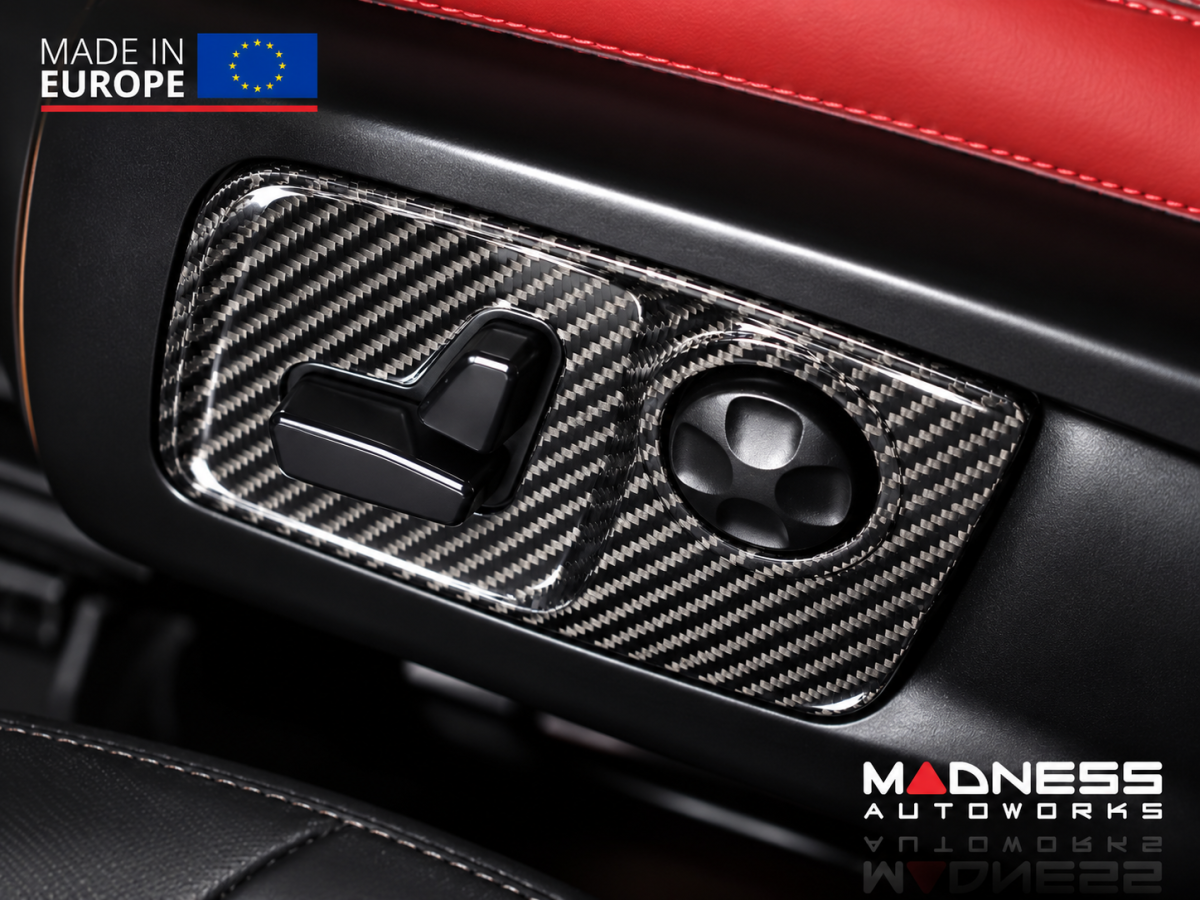 Maserati Levante Interior Trim - Carbon Fiber - Seat Adjuster Switch Cover Trim Set - Feroce Carbon