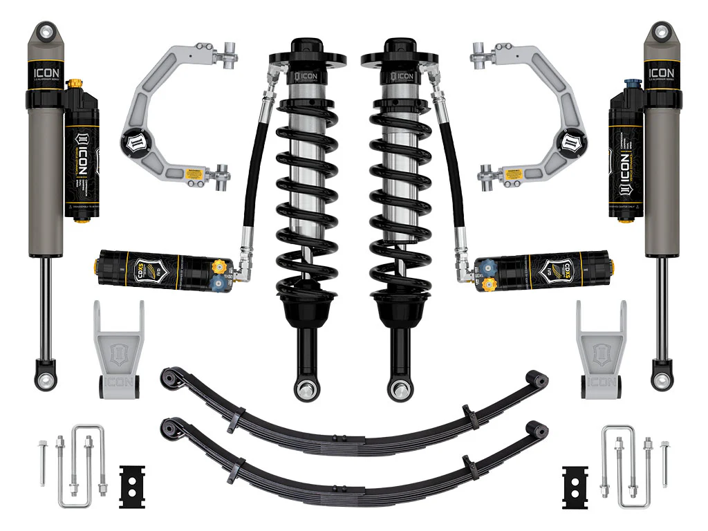 Ford F-150 Coilover Suspension Kit - ICON - 2.5 Series Billet CDXS w/ Leaf Pack - Tremor `21-`24