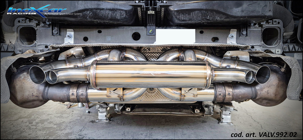 Porsche 911 Carrera (992) Performance Exhaust - Rear Section - 3.0L V6 - Dual Exit - For OEM Tips - InoXcar Racing - '19+