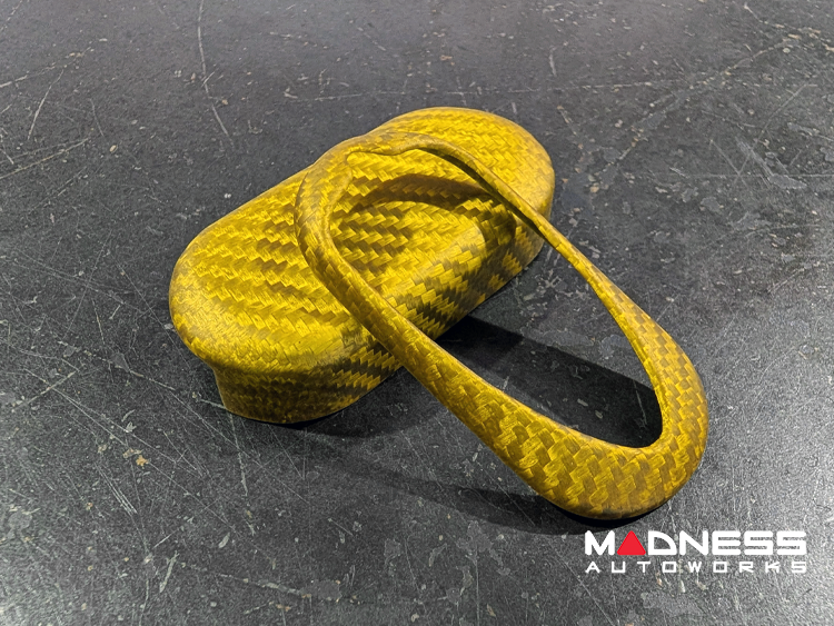 Alfa Romeo 4C Key Fob Cover - Carbon Fiber - Matte Yellow