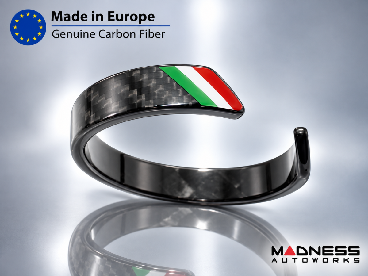 Carbon Fiber Bracelet - Italian Flag Racing Stripe Design 