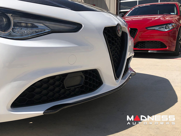 Alfa Romeo Giulia Front Spoiler - Carbon Fiber - QV Style - MADNESS - Base Model 