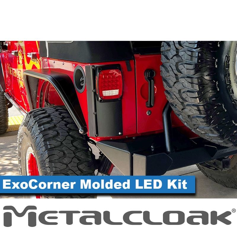Jeep Wrangler JK Rear ExoSkin - ExoCorner Kit - w/ Low Profile LED Taillights - Pair 