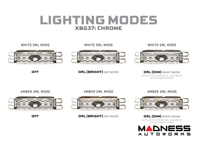 Ford Super Duty LED Grille - XBG Series - Morimoto - Chrome - 2023+