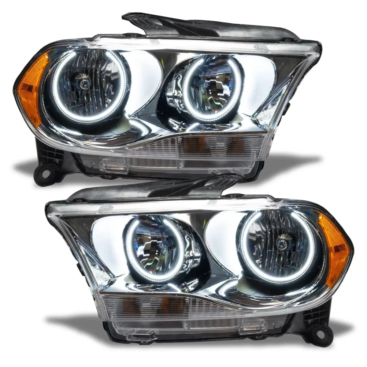 Dodge Durango Headlight Assemblies - ORACLE Lighting - SMD Halogen - ColorSHIFT w/ BC2 Controller - Chrome - `11-`13