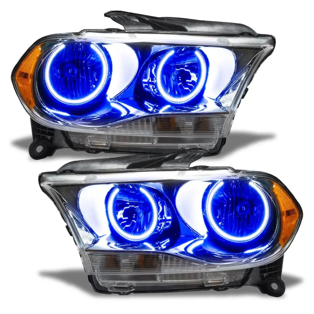 Dodge Durango Headlight Assemblies - ORACLE Lighting - SMD Halogen - ColorSHIFT w/ BC2 Controller - Chrome - `11-`13