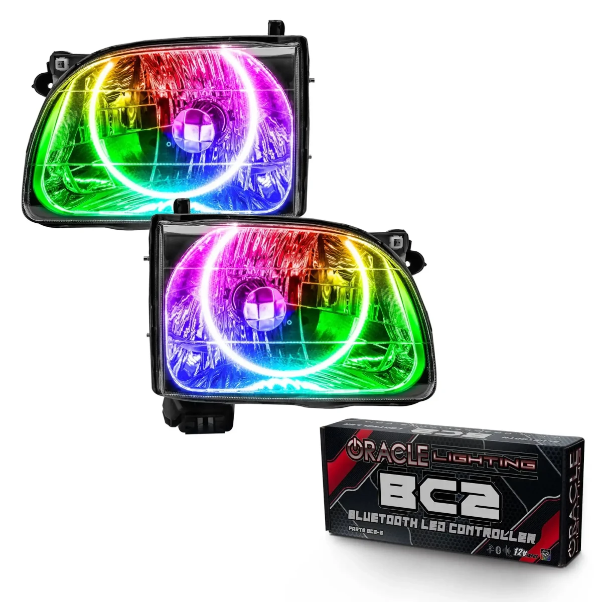 Toyota Tacoma Headlight Assemblies - ORACLE Lighting - ColorSHIFT w/ BC2 Controller - `01-`04