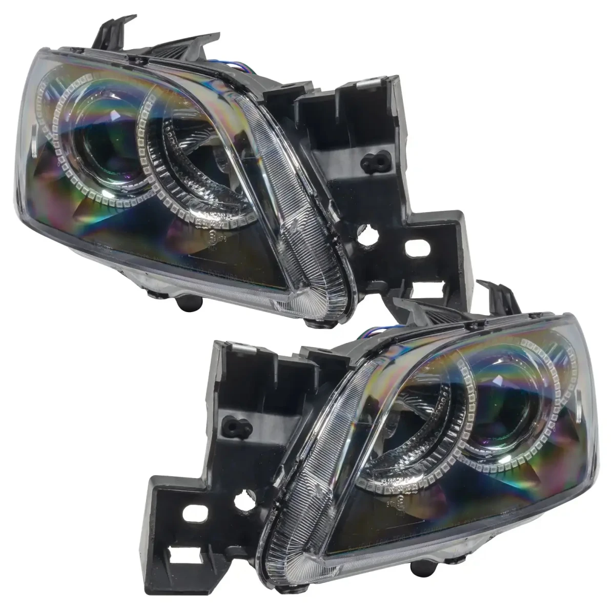 Mazda 3 Headlight Assemblies - ORACLE Lighting - Halogen Style - ColorSHIFT w/ BC2 Controller - `04-`09