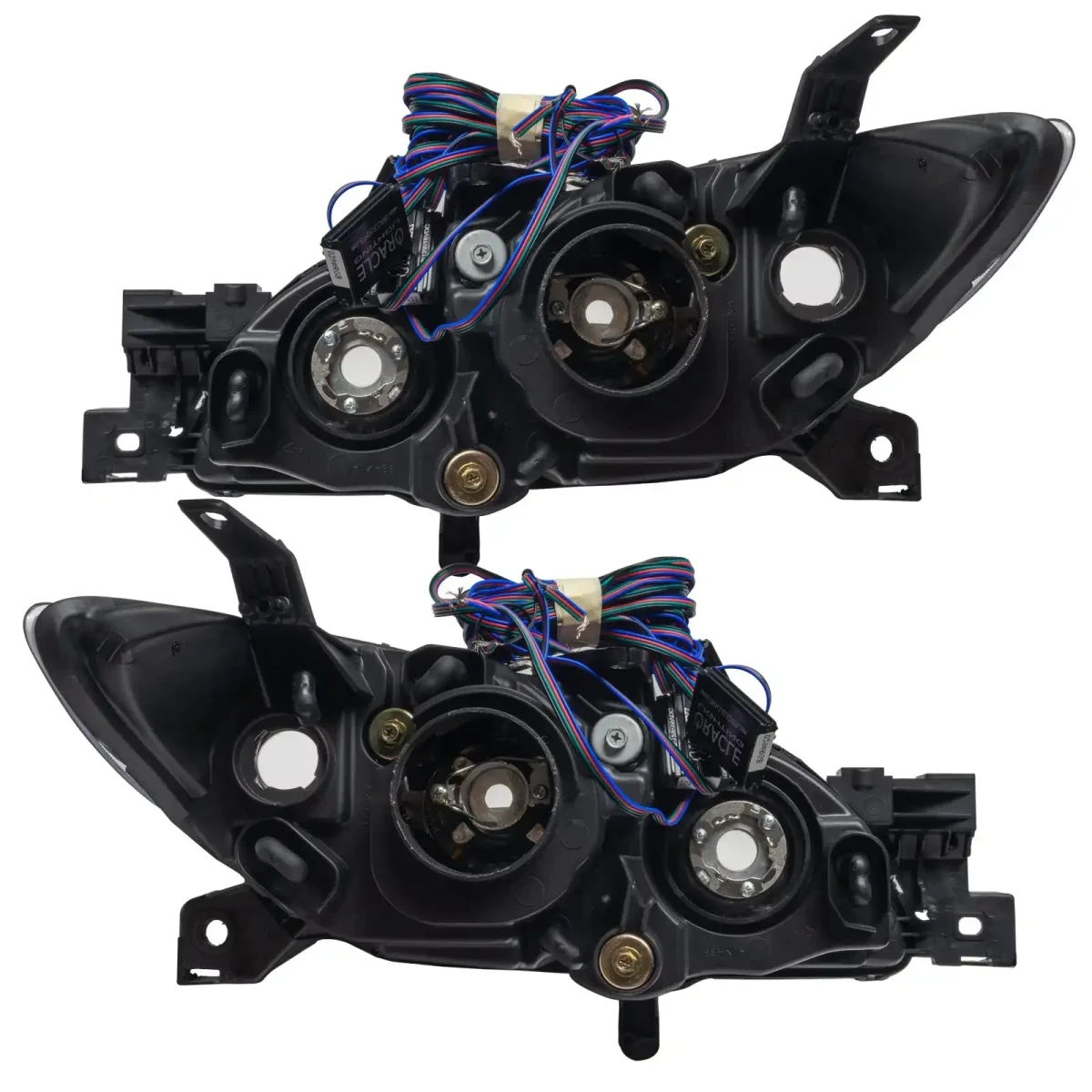 Mazda 3 Headlight Assemblies - ORACLE Lighting - Halogen Style - ColorSHIFT w/ BC2 Controller - `04-`09