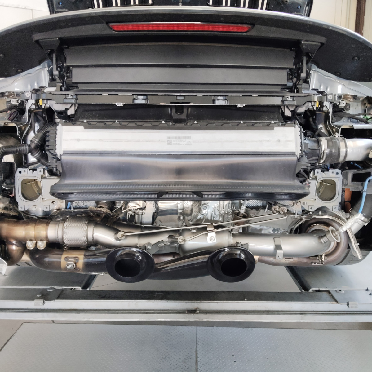 Porsche 911 Carrera GTS (992) Performance Exhaust by Ragazzon - Evo Line - Downpipe w/ Group N Filter