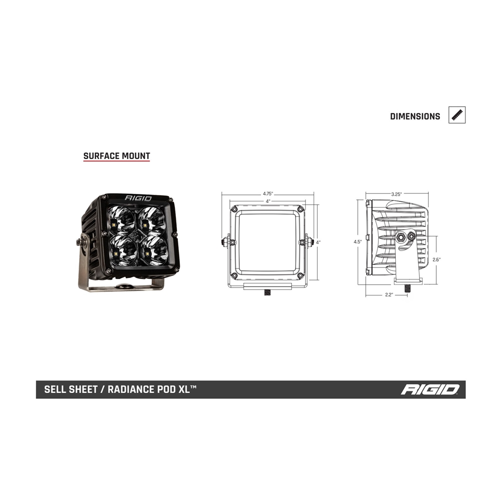 Rigid Industries D-XL Pro Series - Driving Light - 4in LED - (Pair)