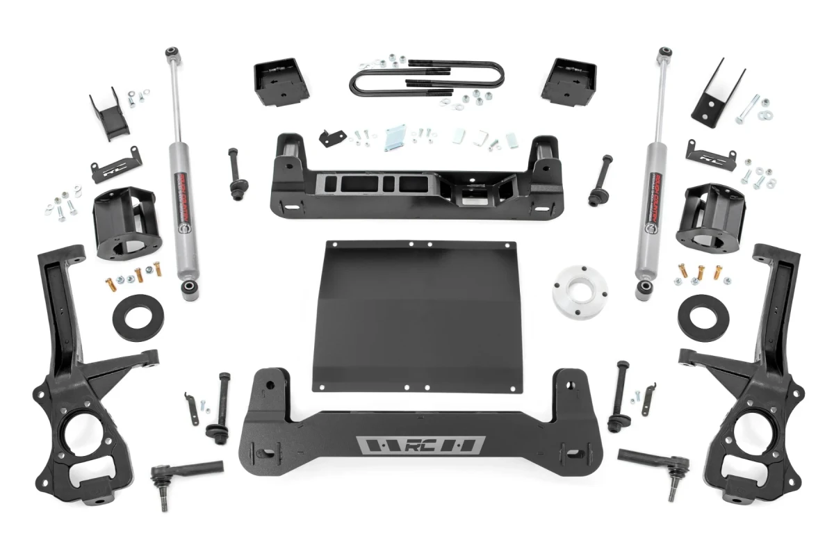 Chevrolet Silverado 1500 Lift Kit - 6” Lift Kit - 2.7L & 3.0L Turbo Diesel - 2WD - Mono-Leaf Rear - Strut Spacers & N3 Shocks
