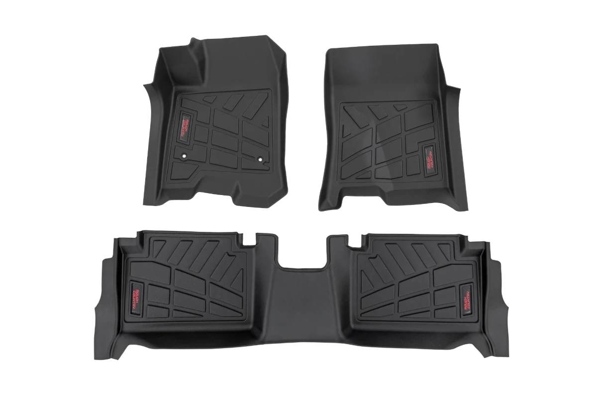 GMC Canyon Floor Liners - Front + Rear - Rough Country - Sure-Fit - 2023+