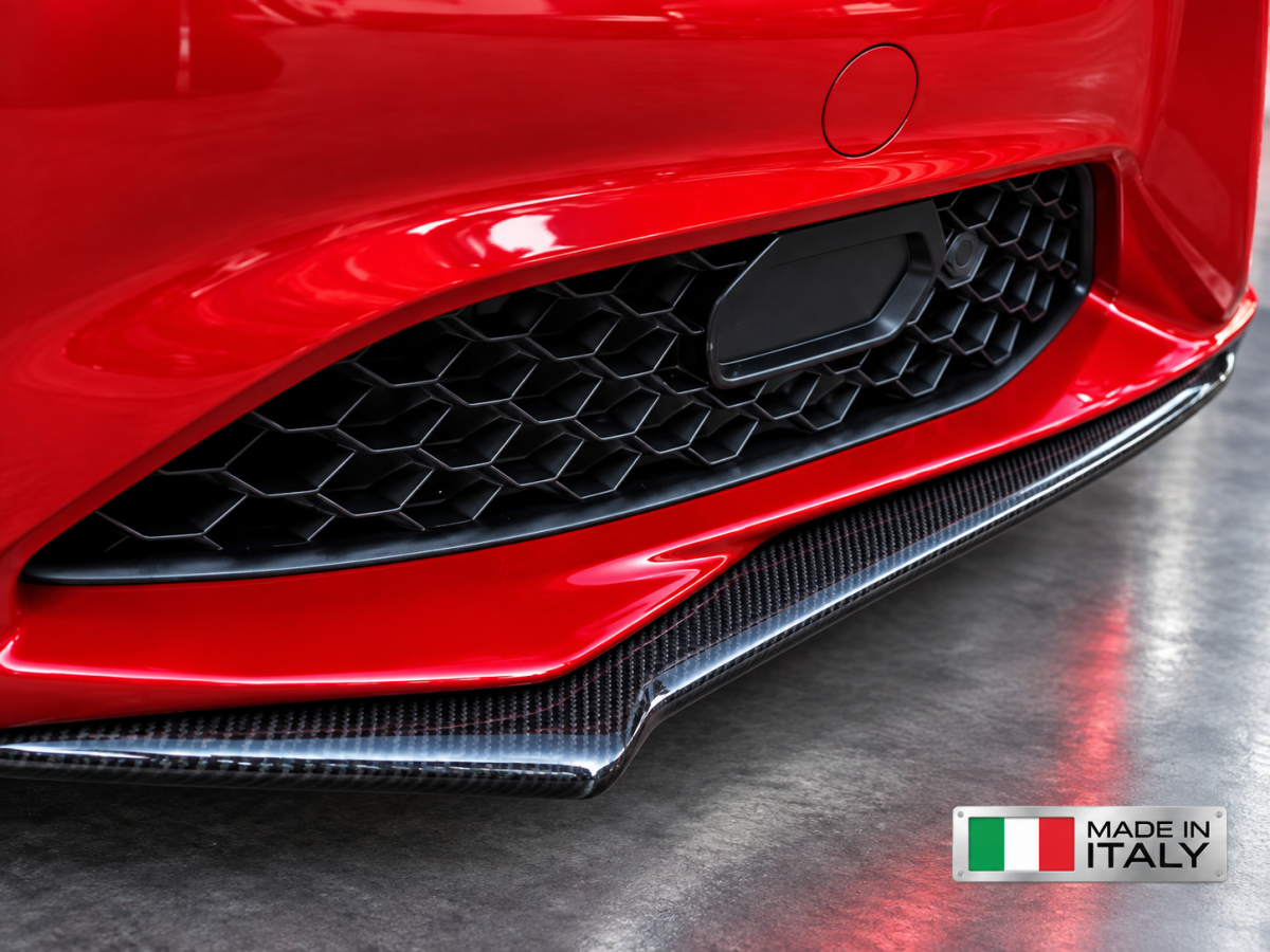 Alfa Romeo Giulia Front Spoiler - Carbon Fiber - Italia Style - Stile Italia - Base Model - V1 - One Piece Design 