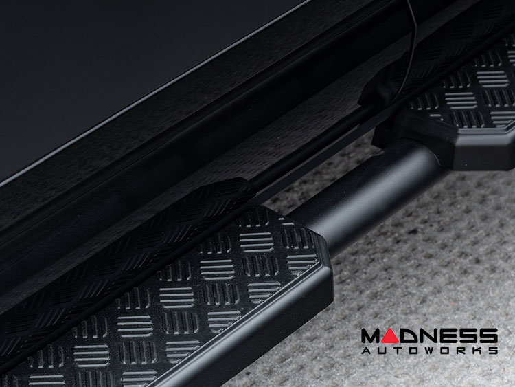 Land Rover Defender D110 & D130 Side Steps - Checker Pattern by Urban Automotive - Shadow Black