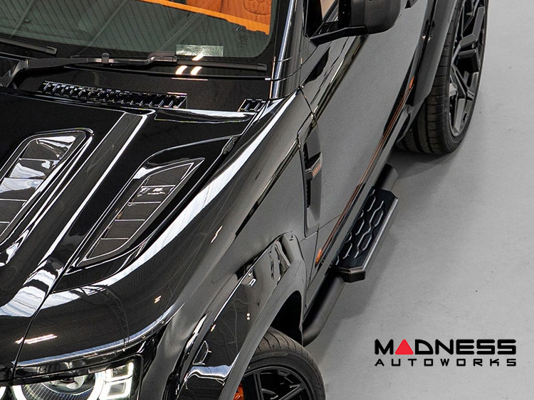 Land Rover Defender D90 Side Steps - Hex Pattern by Urban Automotive - Shadow Black Land Rover Defender D90 Side Steps - Hex Pattern by Urban Automotive - Shadow Black