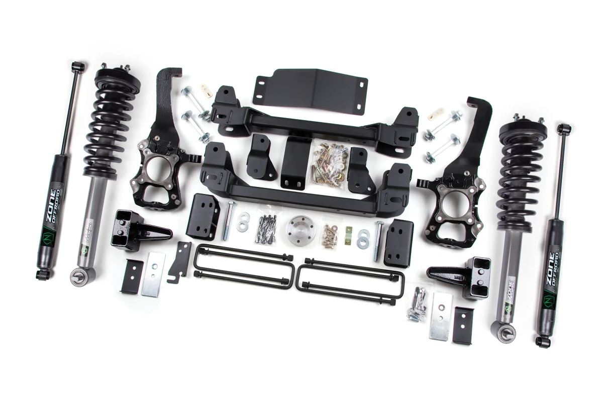 Ford F-150 Suspension Lift Kit - Zone Offroad - 6in w/ Nitro Shock & Loaded Struts - 2014