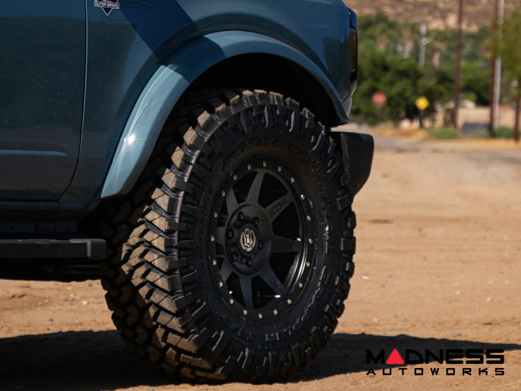 Ford Bronco Custom Wheels (1) - Rebound - Satin Black - 17" X 8.5 / 6 X 5.5 / 25mm / 5.75" BS - Icon 