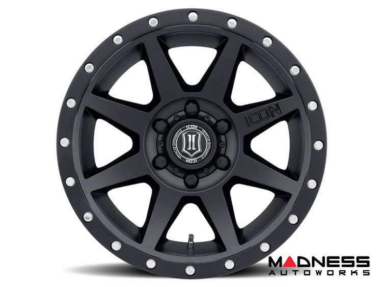 Ford Bronco Custom Wheels (1) - Rebound - Satin Black - 18" X 9 / 6 X 5.5 / 0mm / 5" BS - Icon 