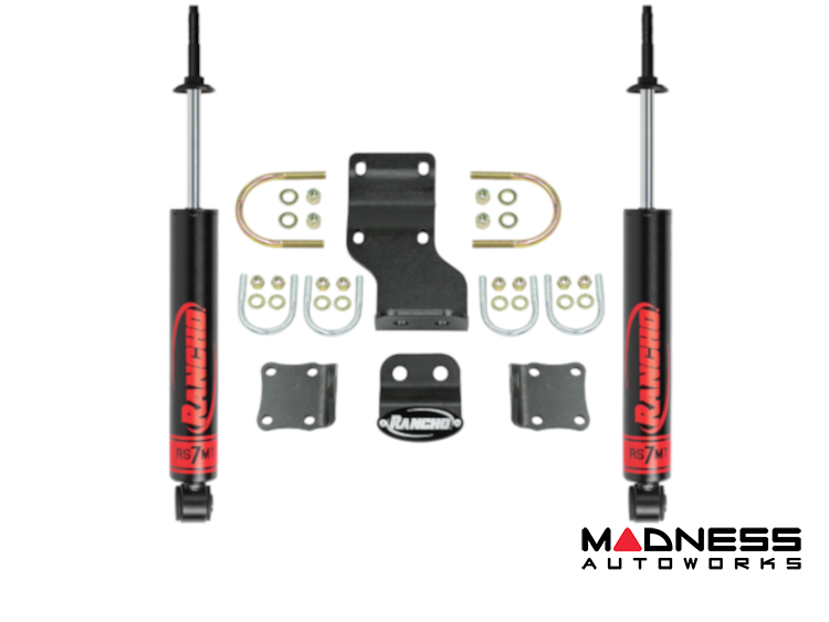 Jeep Gladiator Steering Damper Kit - Front - Rancho - Black - `18-`25 Jeep Gladiator Steering Damper Kit - Front - Rancho - Black - `18-`25