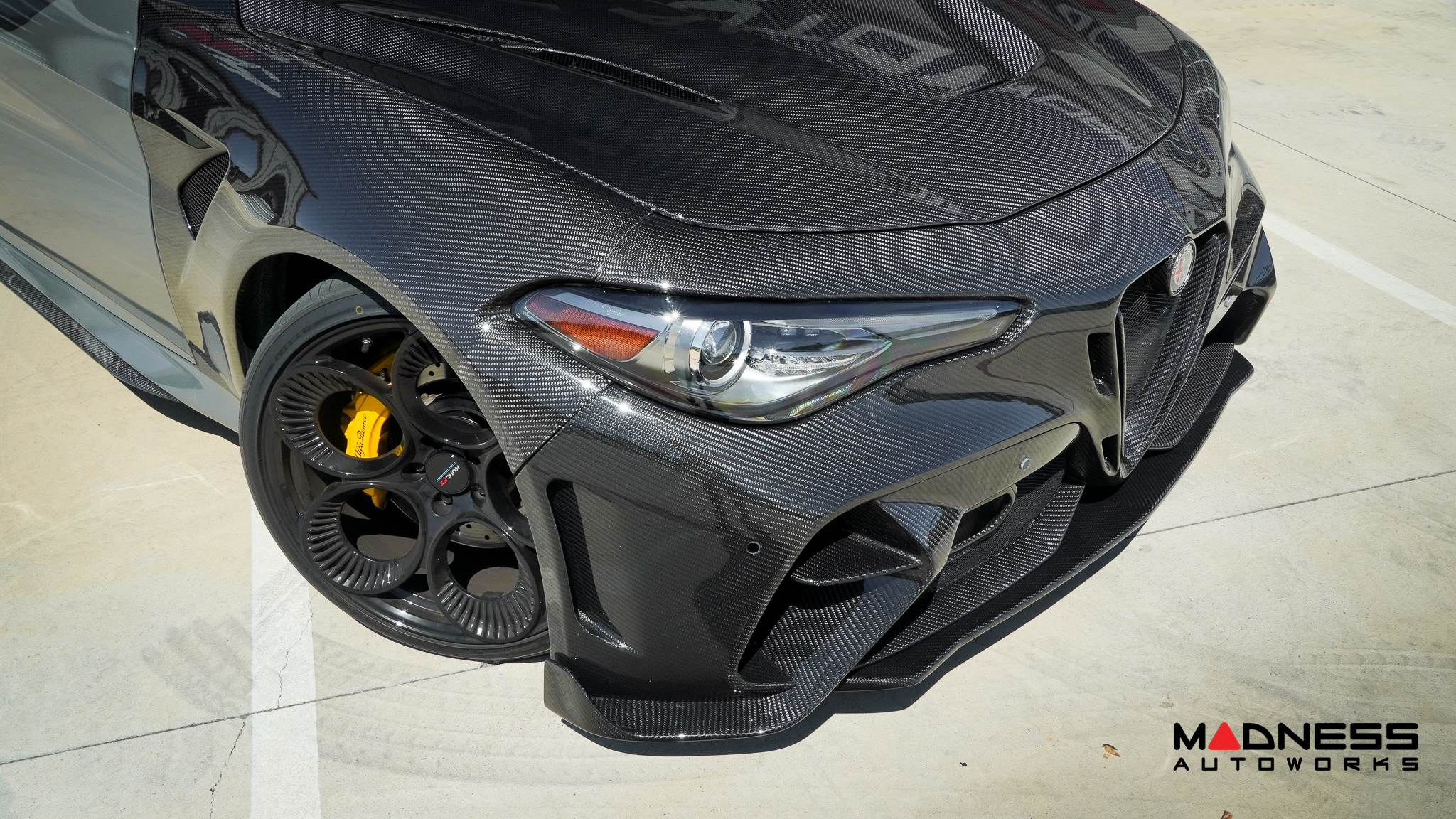 Alfa Romeo Giulia GTAm Style Front Fenders - Carbon Fiber - Clear 
