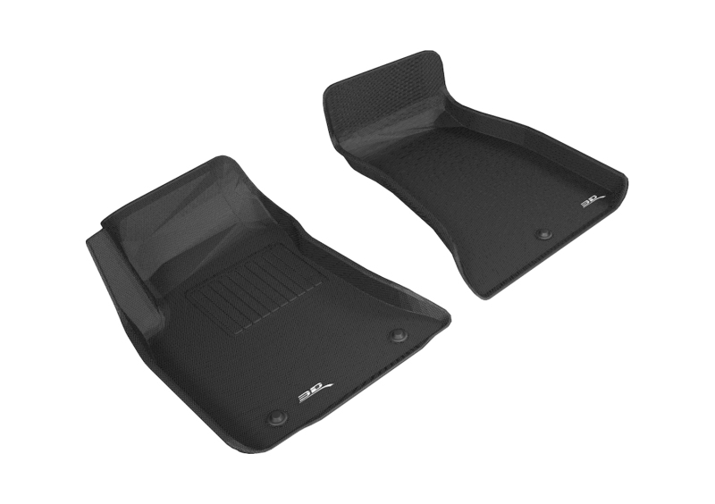 Dodge Challenger Rwd Floor Mats - Front - 3D MAXpider - Kagu - Black - `15-`20