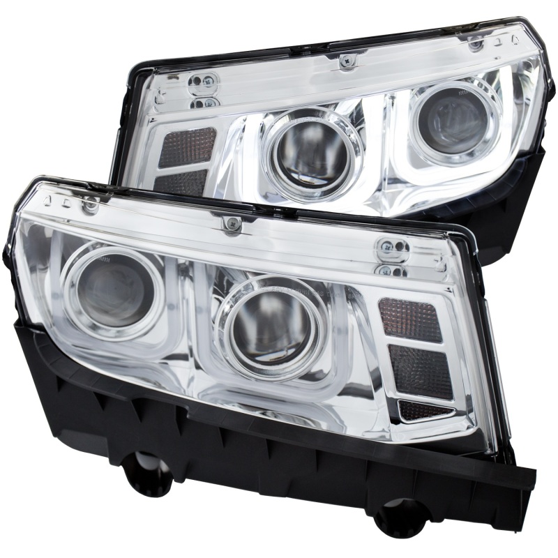 Chevrolet Camaro Headlights - ANZO - Projector w/ U-Bar - Chrome - `14-`15