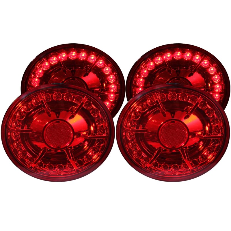 Chevrolet Corvette LED Taillights - Rear - ANZO - 4pc, Black Housing - Red - `05-`10