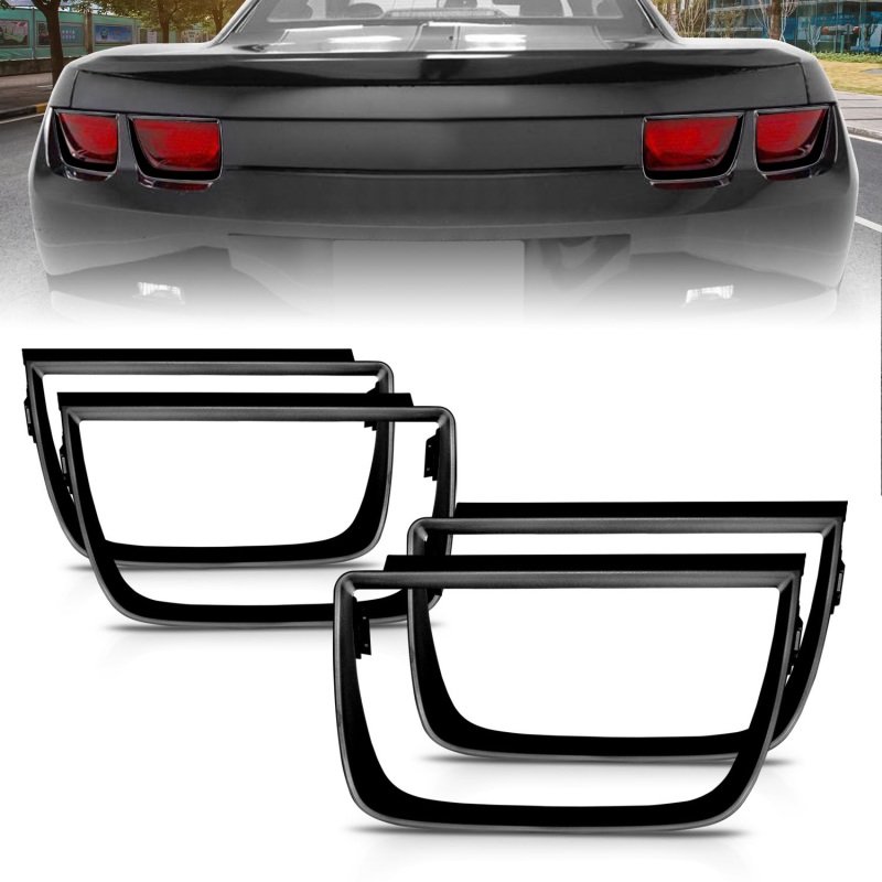 Chevrolet Camaro Taillight Bezels - ANZO - Flat Black - `10-`13